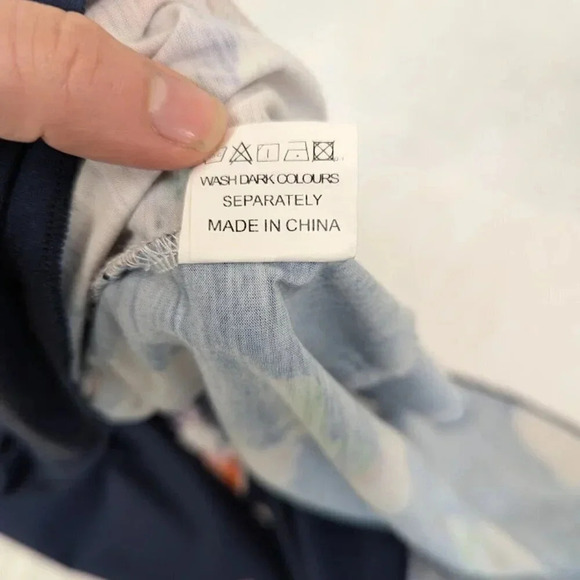 Navy floral, ruffle tank midi summer dress womens size large   D10 - Picture 10 of 10